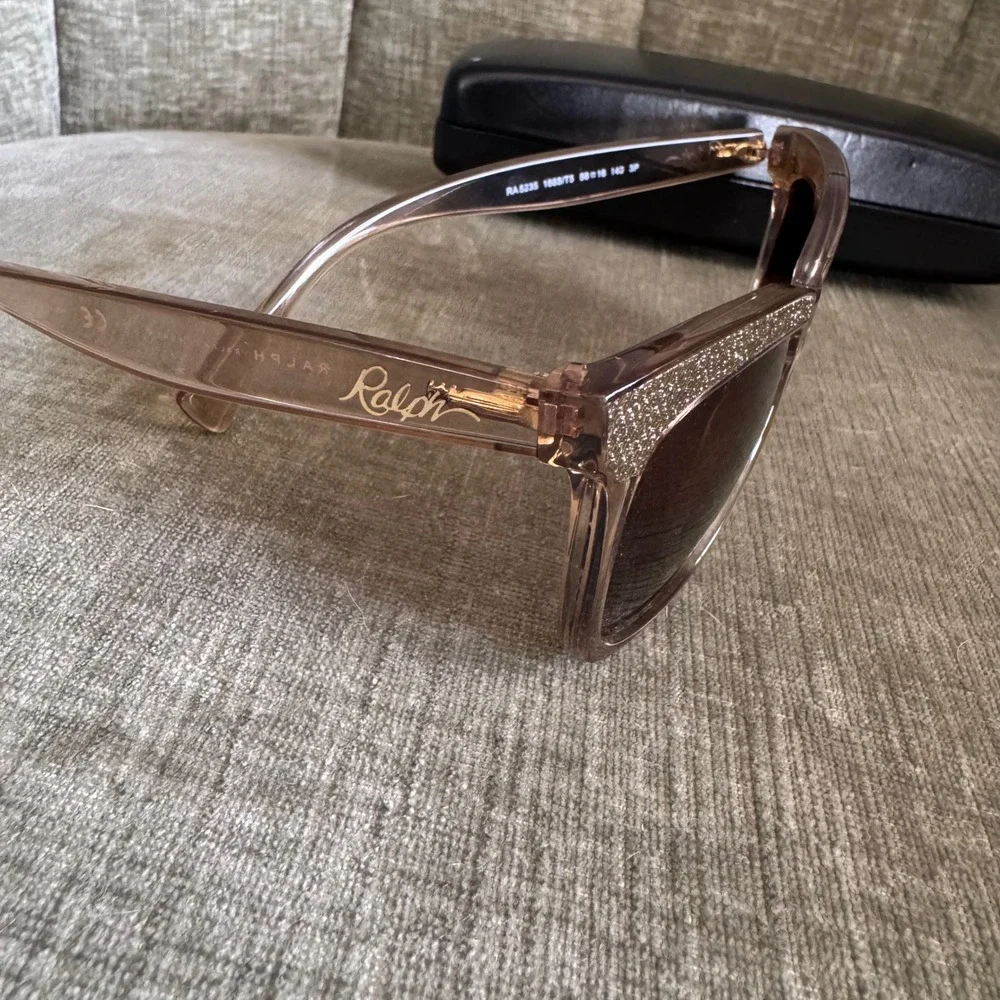 Ralph Lauren Cat Eye Sunglasses RA5235 Beige Frame Brown Gradient Lens Polarized
